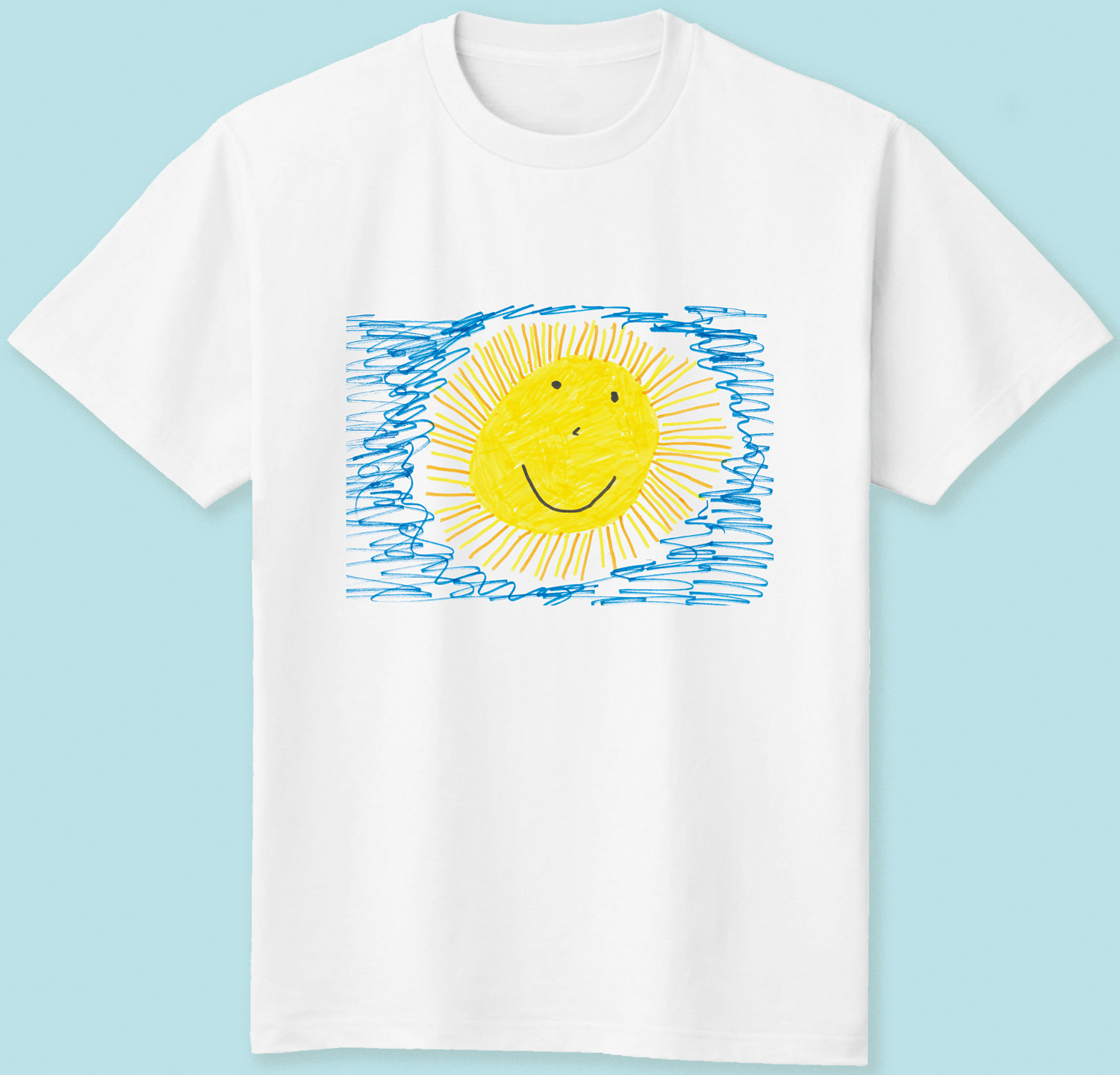 自分が描いたイラストをスキャンしてその場でプリントしてプレゼント。世界で1枚だけのオリジナルTシャツです